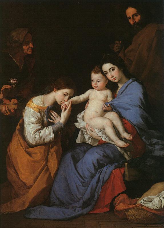 Jusepe de Ribera The Holy Family with Saints Anne Catherine of Alexandria oil painting image